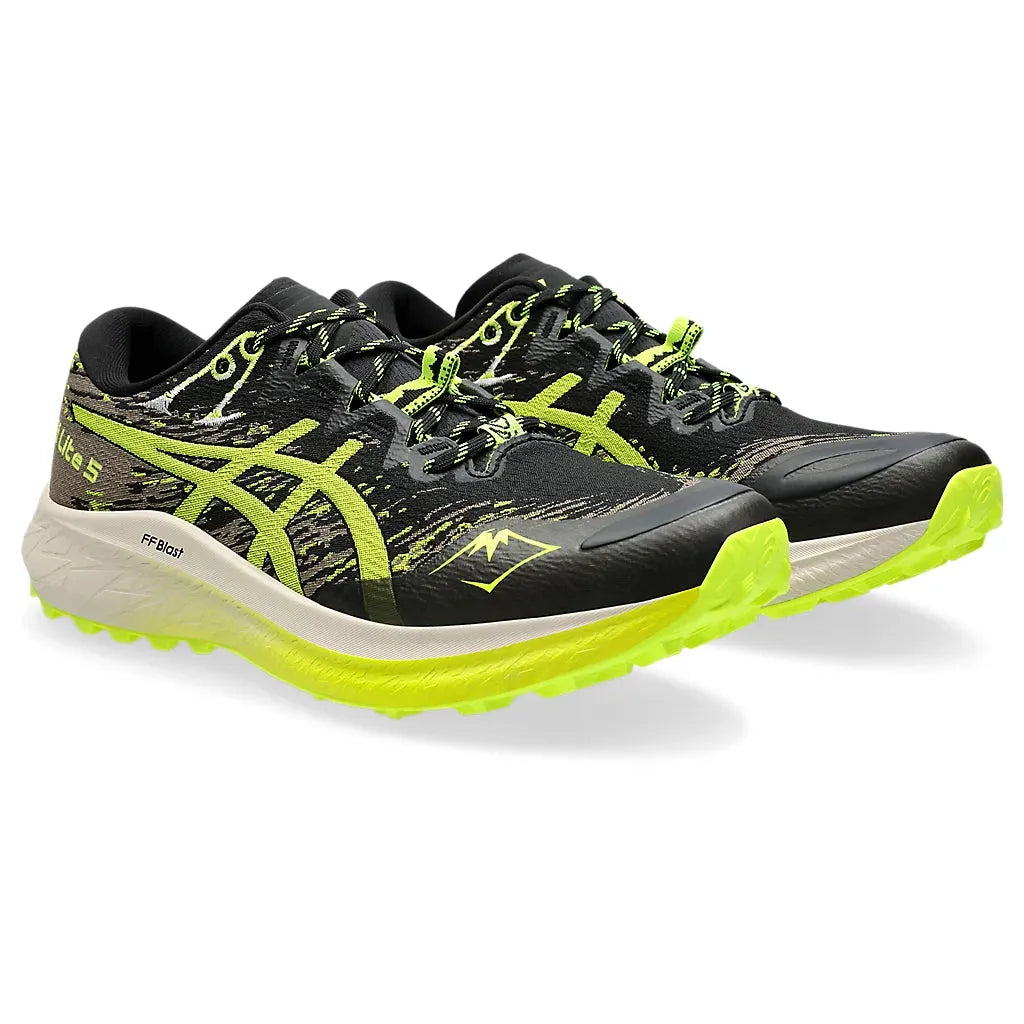 Men's Asics Fuji Lite 5 Black/Safety Yellow-SOULIER, shoes-33-OFF