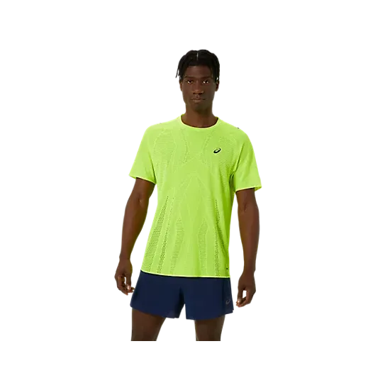 Men's Asics Metarun SS Top Safety Yellow-Apparel-33-OFF
