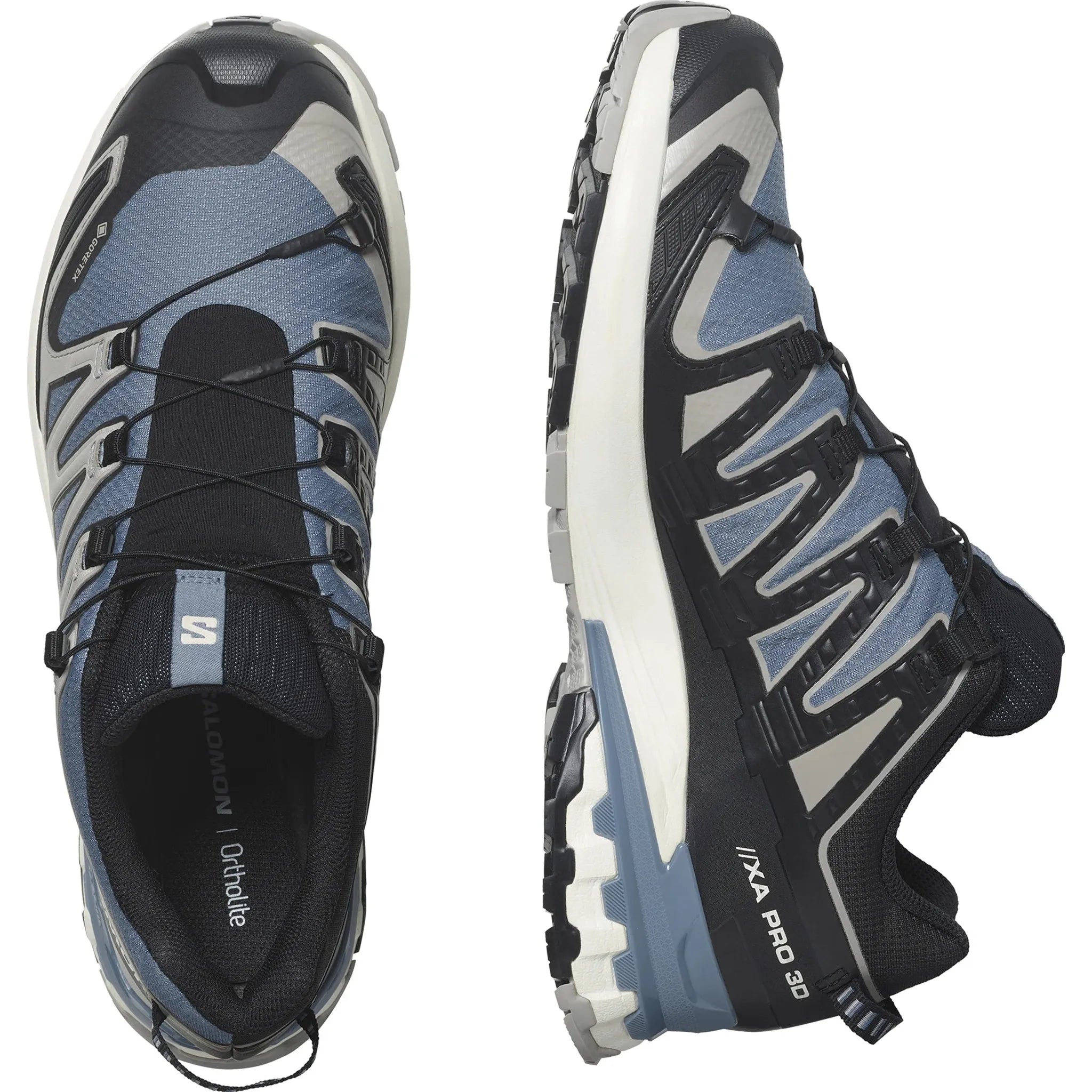 Men's Salomon XA Pro 3D V9 GORE-TEX Flint Stone - Black - Ghost Gray-SOULIER, shoes-33-OFF
