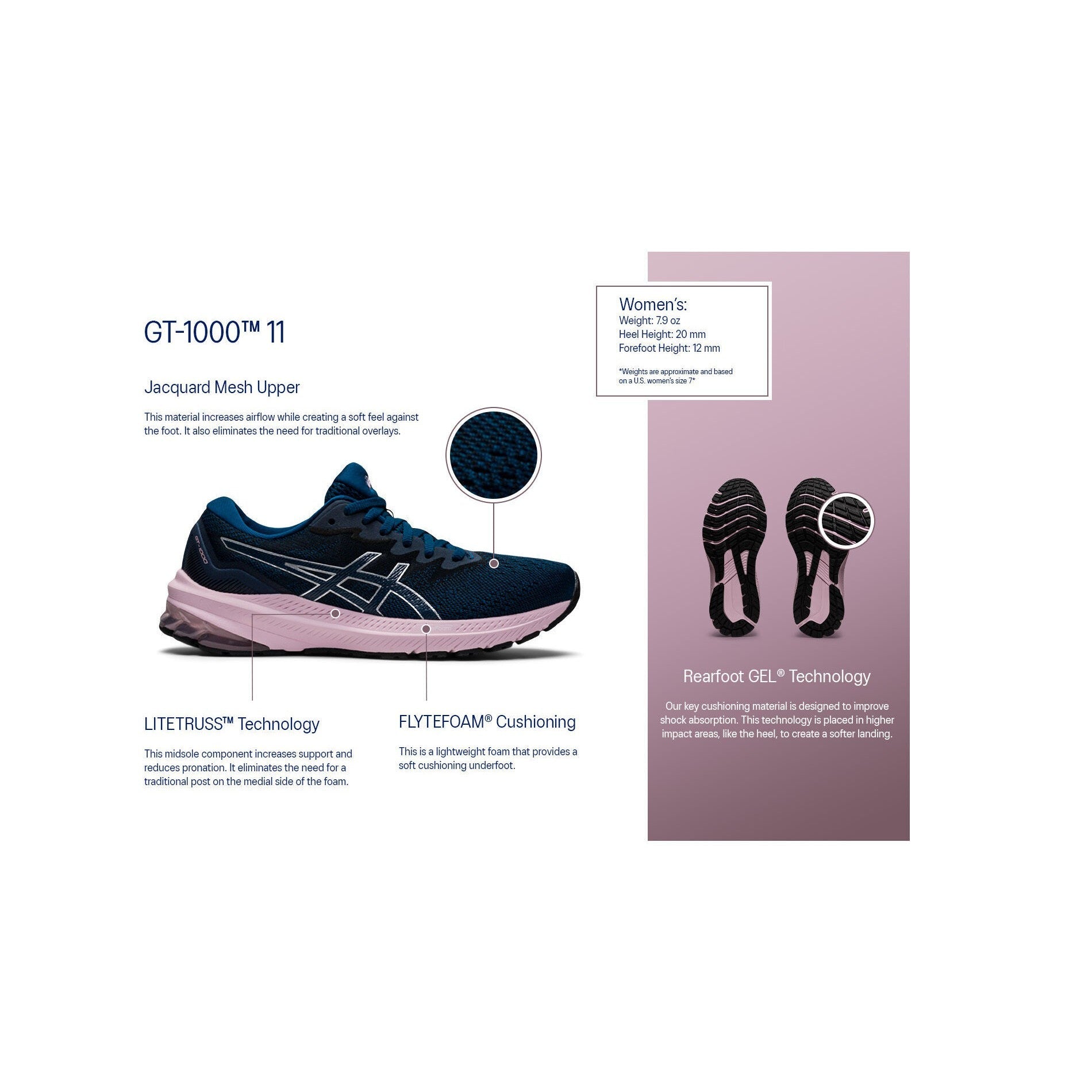Women's Asics GT-1000 11 Black/Orchid-33-OFF