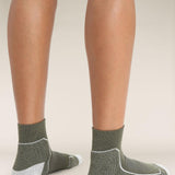 Women's Icebreaker Merino Hike+ Light Mini Socks Loden/Blizzard Heather-Apparel-33-OFF