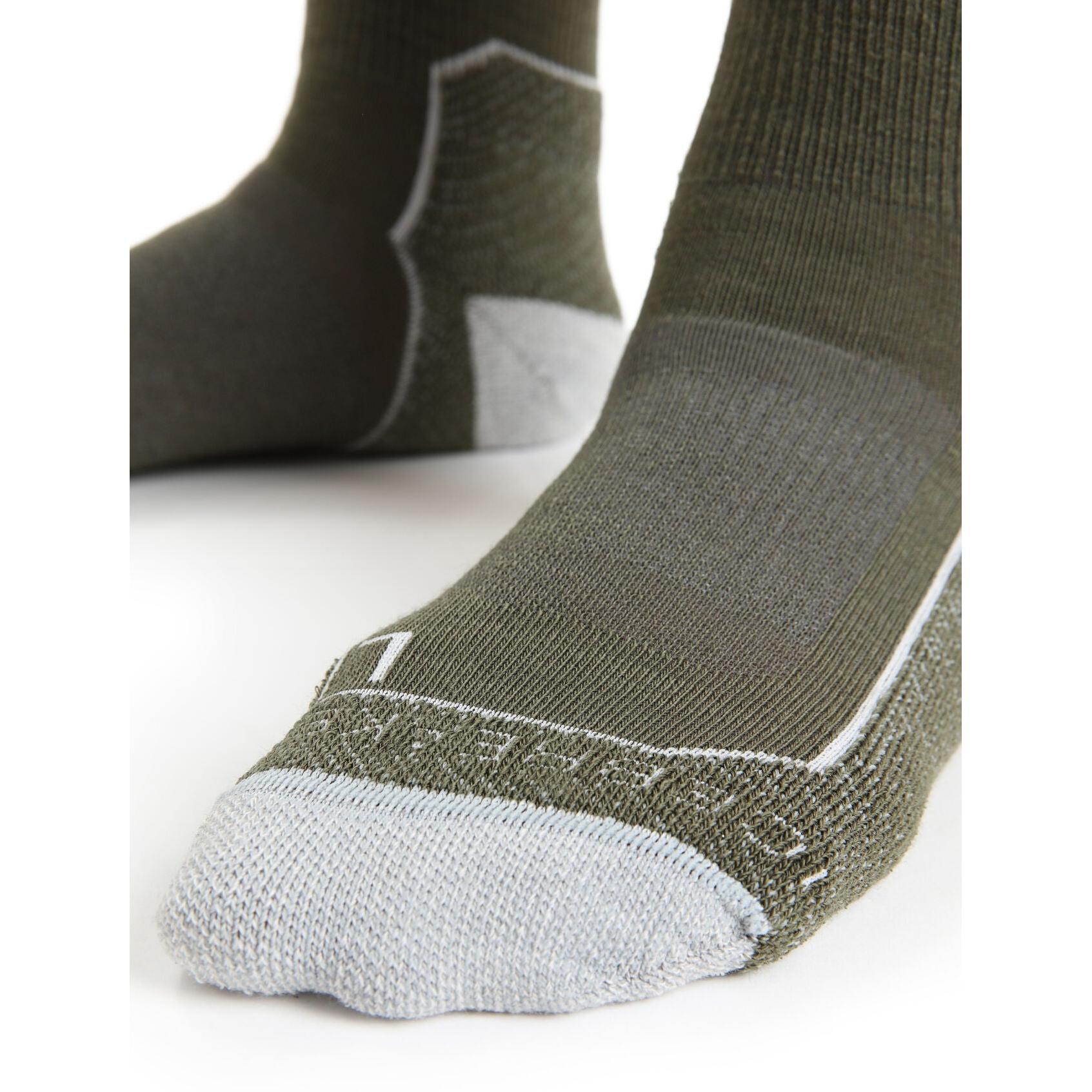 Women's Icebreaker Merino Hike+ Light Mini Socks Loden/Blizzard Heather-Apparel-33-OFF
