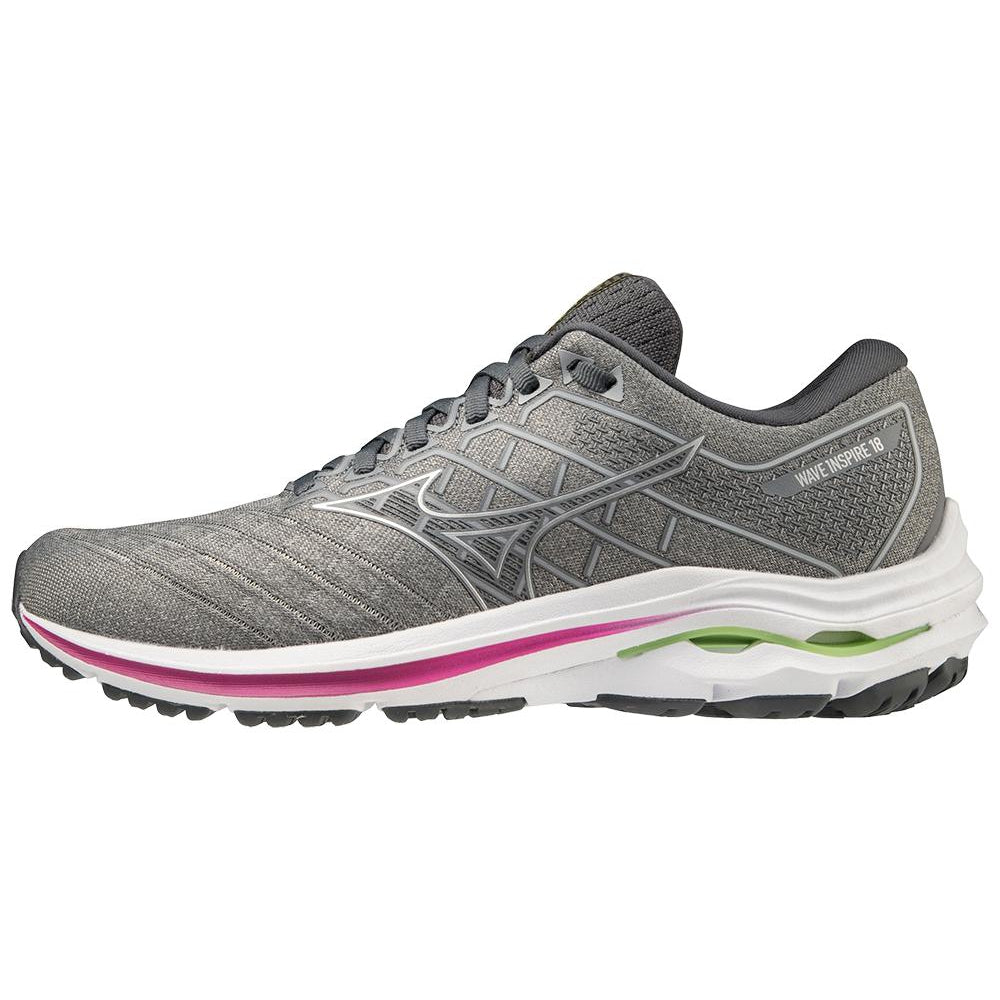 Women's Mizuno Wave inspire 18 Ultimate Grey-Silver-Shoes-33-OFF